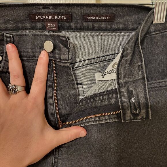 MICHAEL KORS mens charcoal grey grant classic fit jeans - Picture 4 of 9